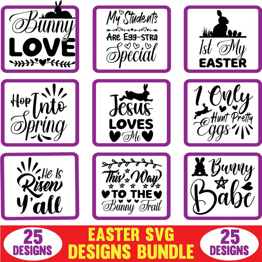 Easter SVG Designs Bundle cover image.