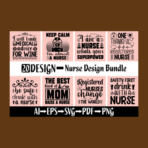 Nurse T-Shirt Design Bundle main cover