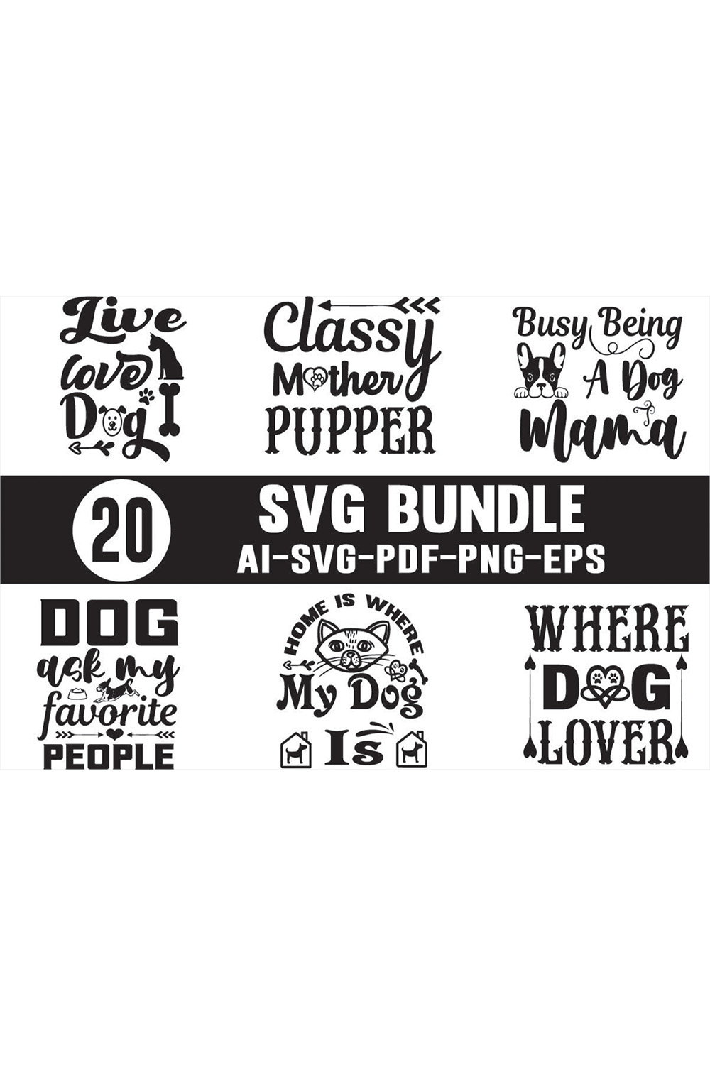 The svg bundle includes 20 different svg font styles.