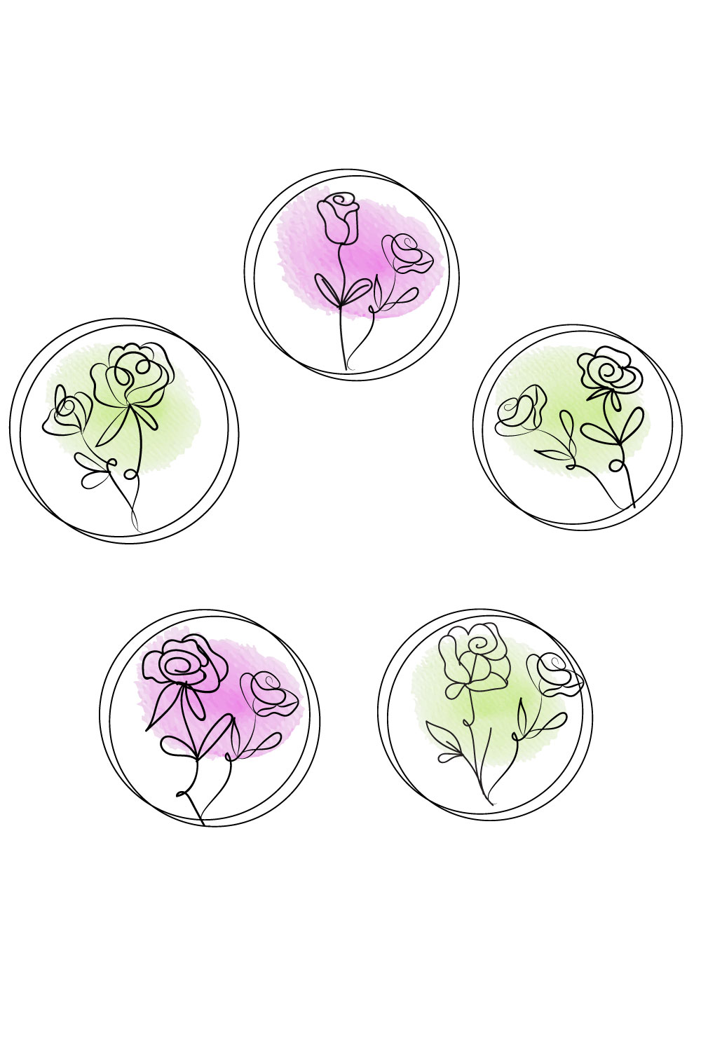 Rose ornament svg bundle pinterest preview image.