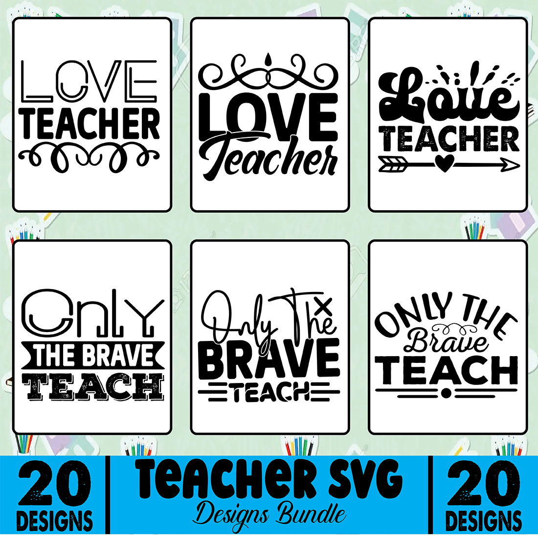 A set of amazing images for prints on the theme of the teacher