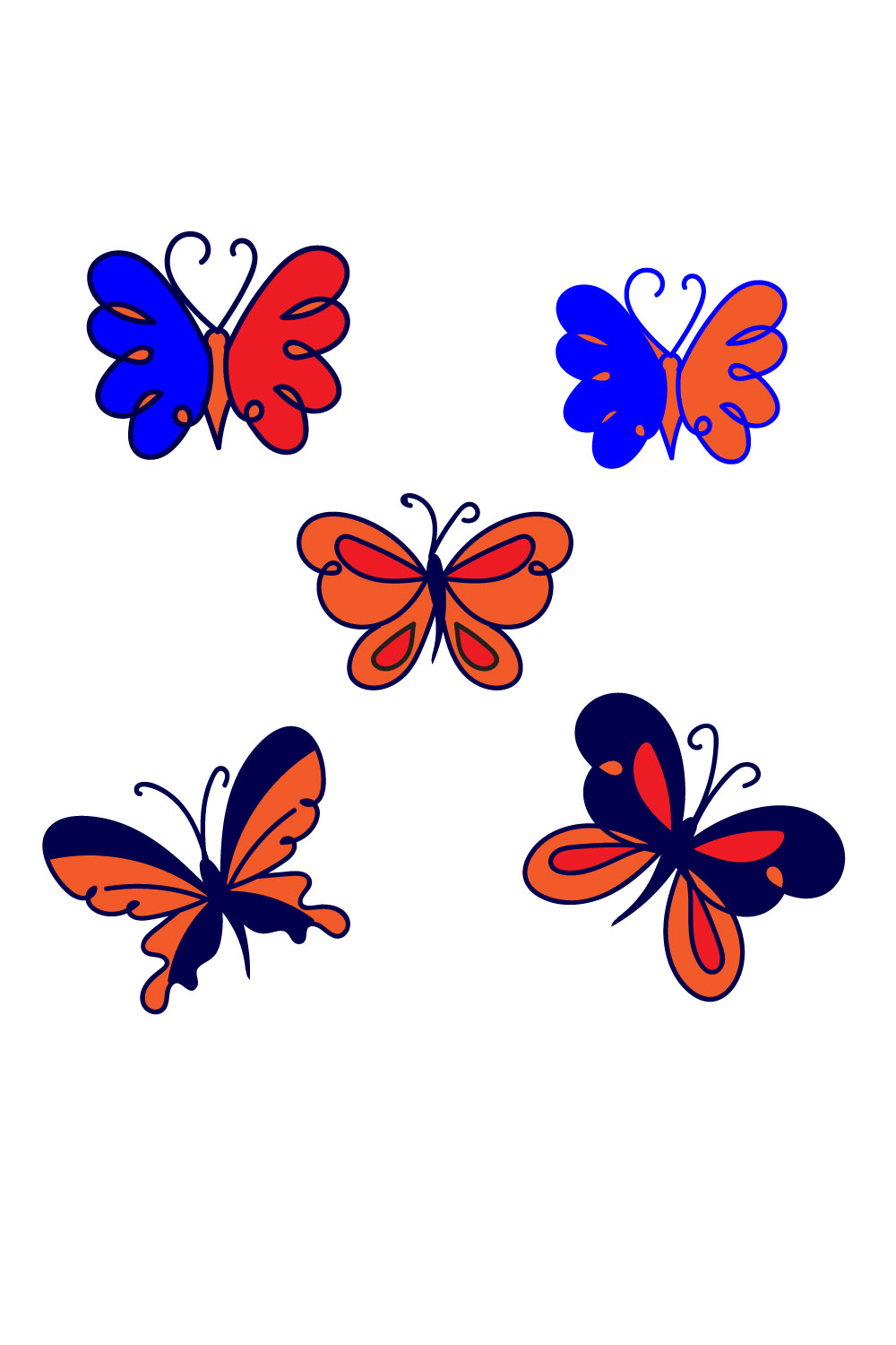 Butterfly Line Art Illustrations - Pinterest.