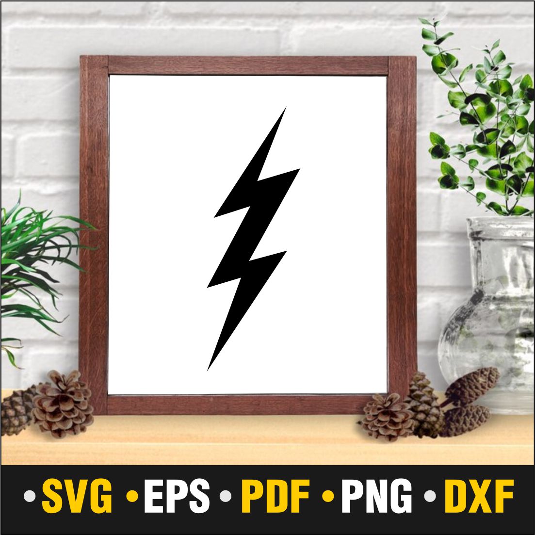 Lightning Bolts SVG, PDF, PNG, DXF, EPS cover image.