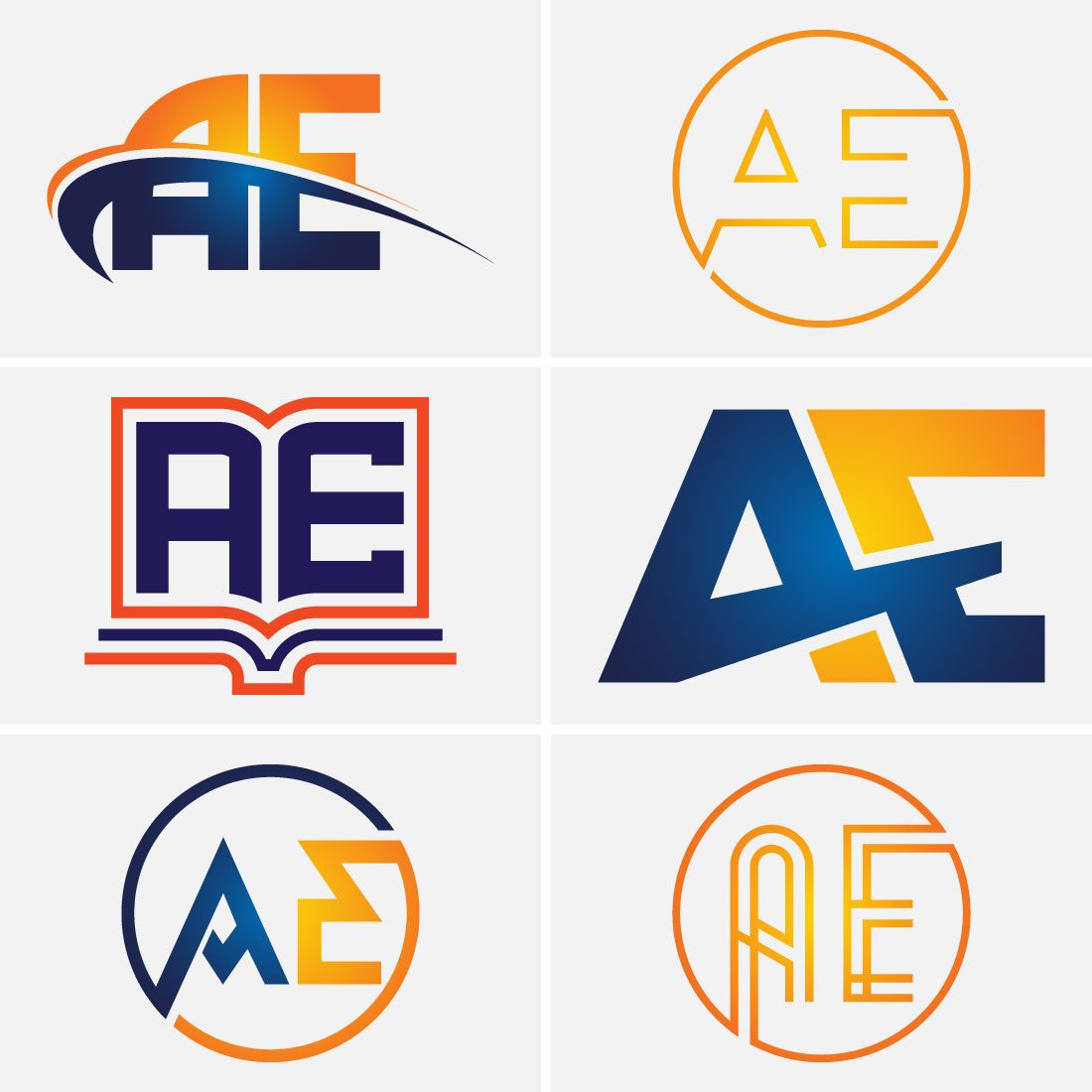 A-E Initial Letter Logo Design image preview.