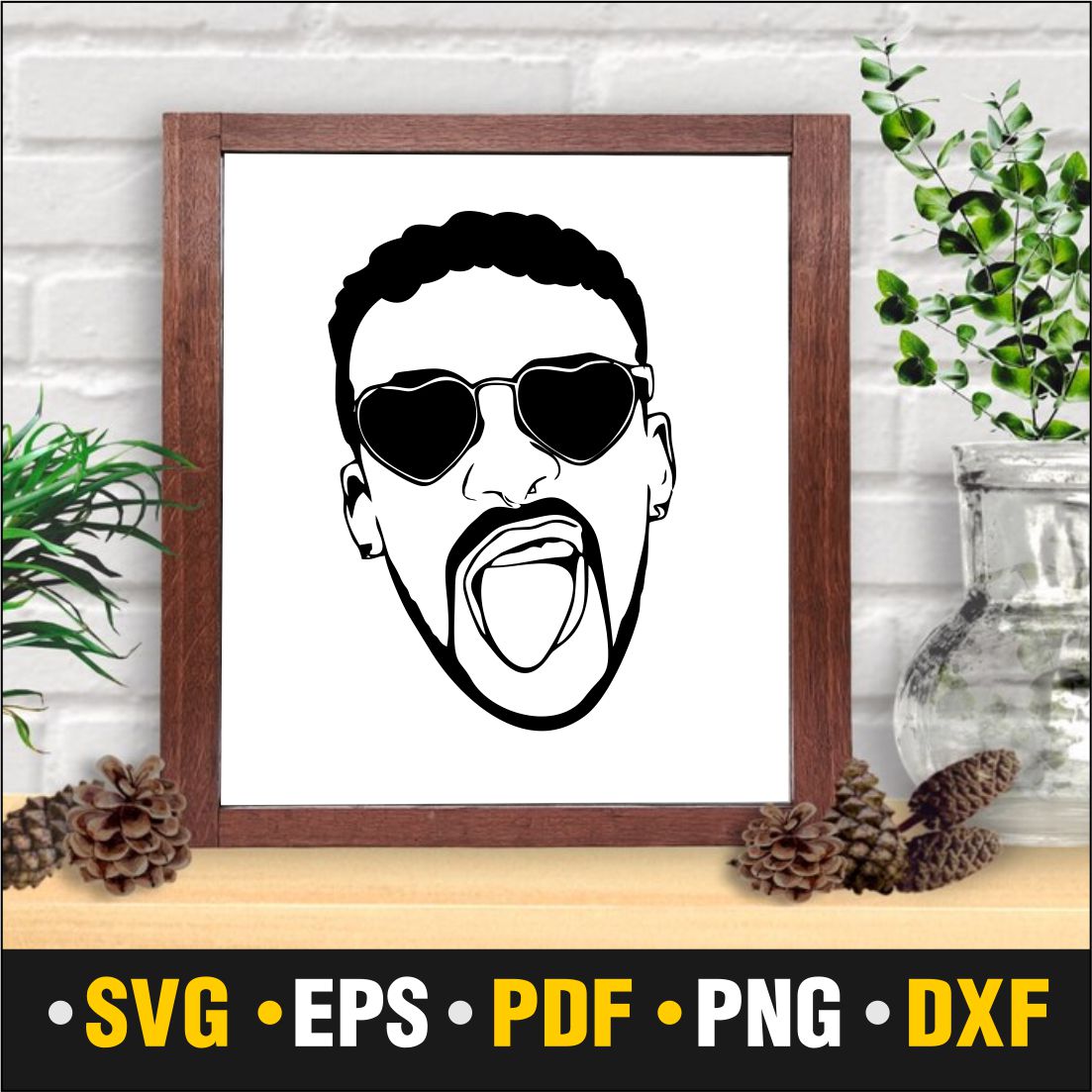 Bad Bunny SVG, PDF, PNG, DXF, EPS cover image.