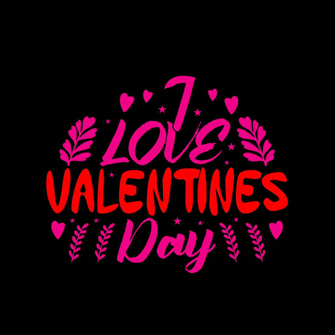 Valentine's Day Typography T-shirt Design cover image.