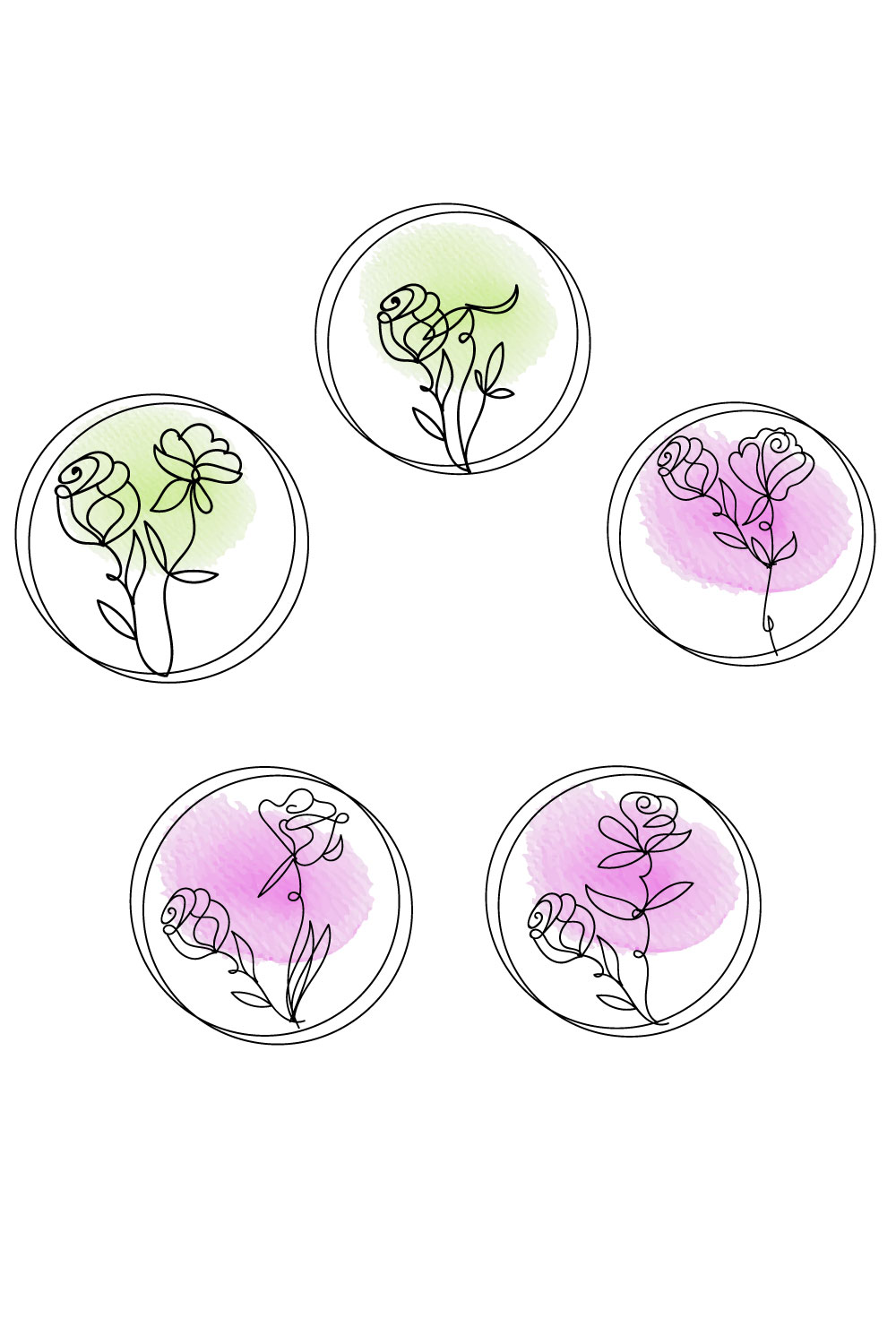 Floral svg bundle pinterest preview image.