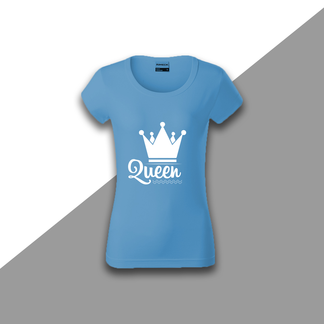 Image of blue t-shirt with adorable queen crown print