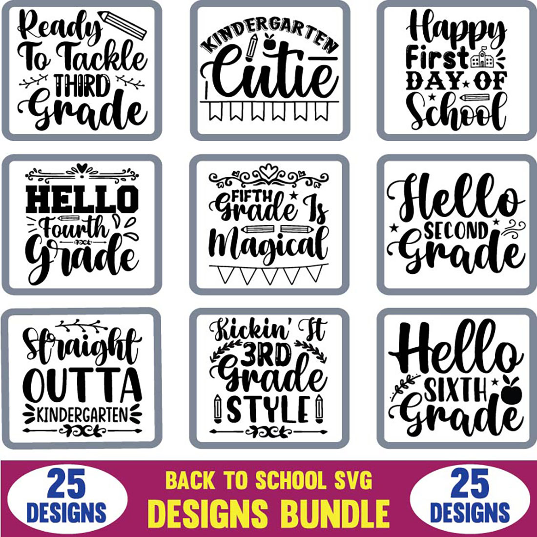 Back To School SVG Designs Bundle cover