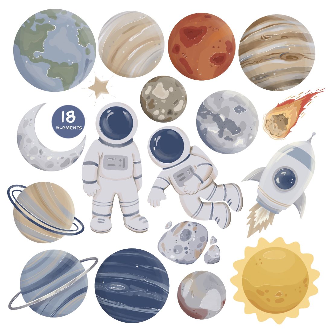 Space Time Clipart cover image.