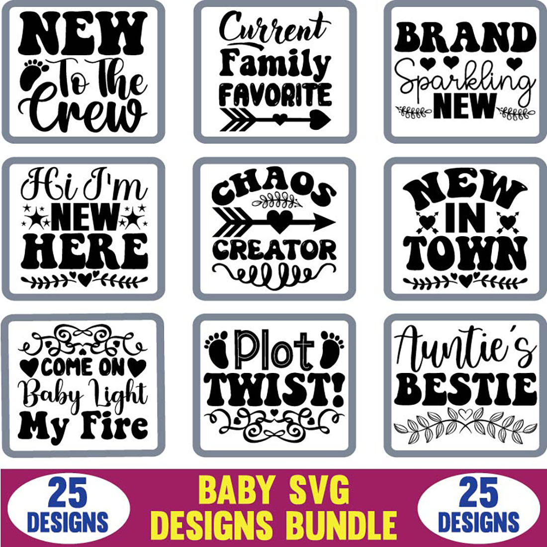 Baby SVG T-shirt Designs Bundle image cover.