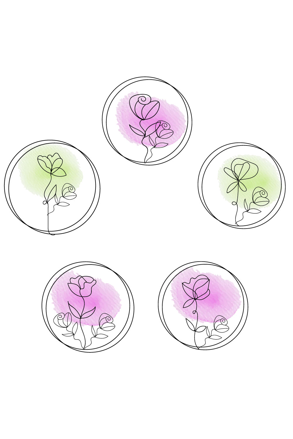 Floral ornament svg bundle pinterest preview image.