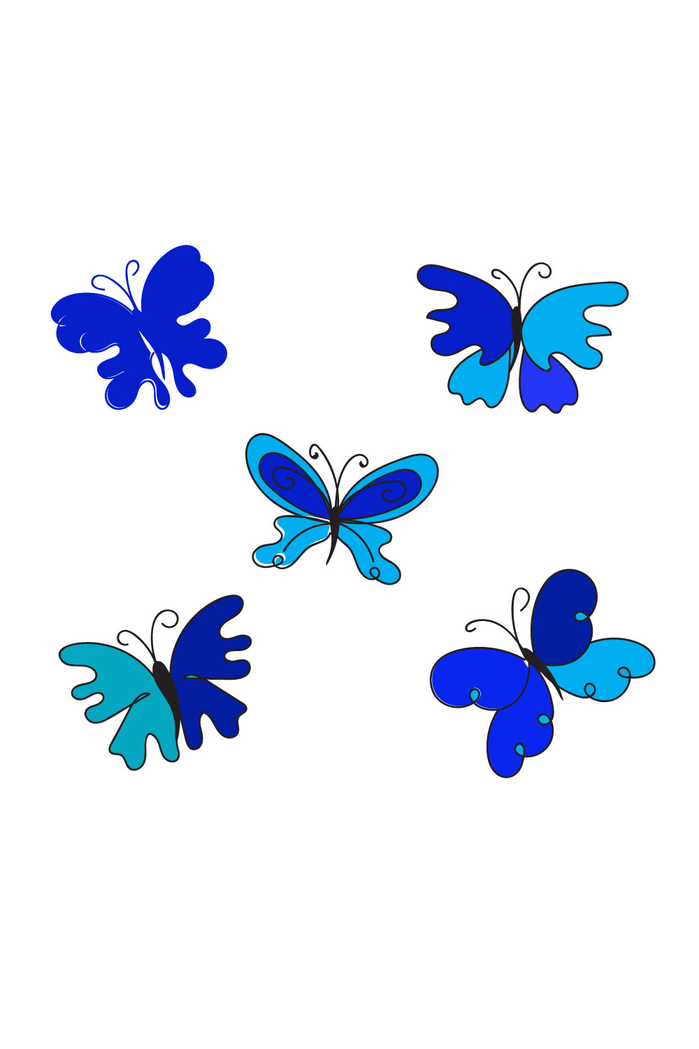 Butterfly liner art svg pinterest preview image.
