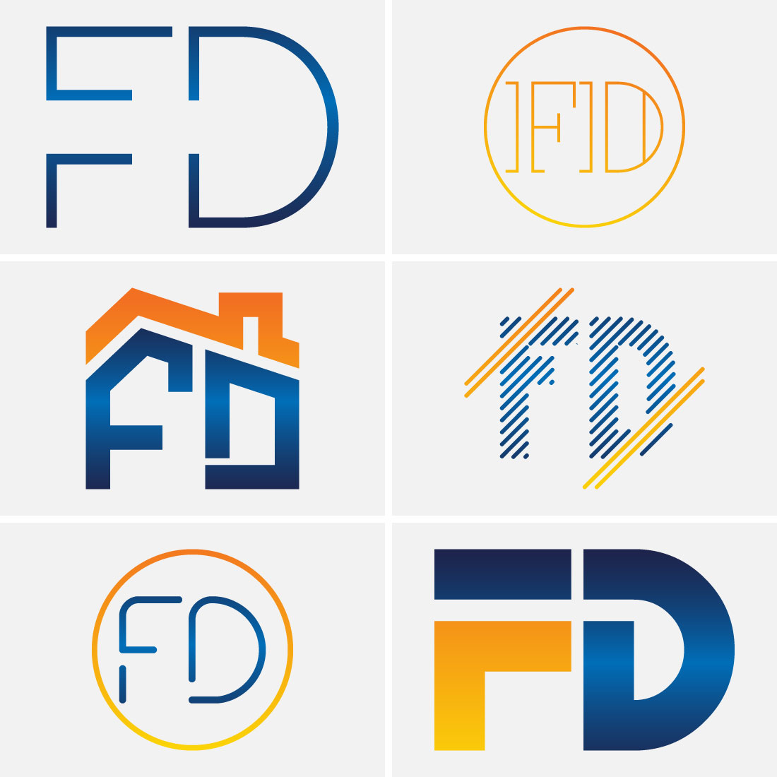 Initial Letter F D Logo Design Vector Template cover