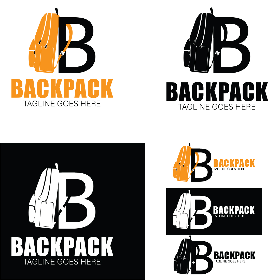 Stylish Backpack Logo Template cover image.