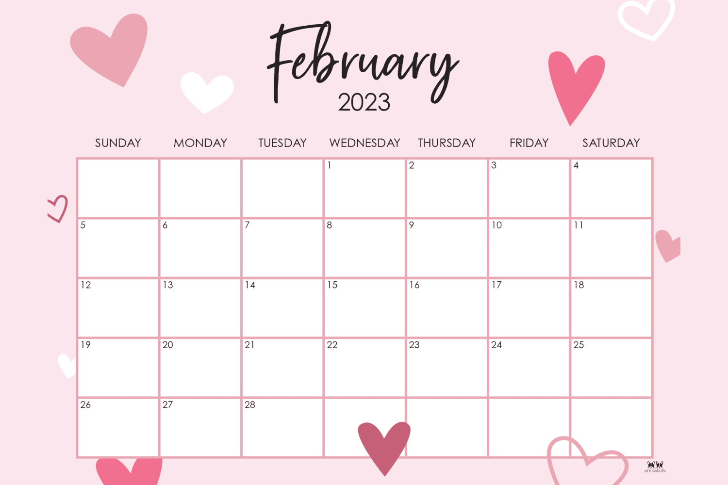 Best 40+ Free February Calendar Templates 2023 – MasterBundles