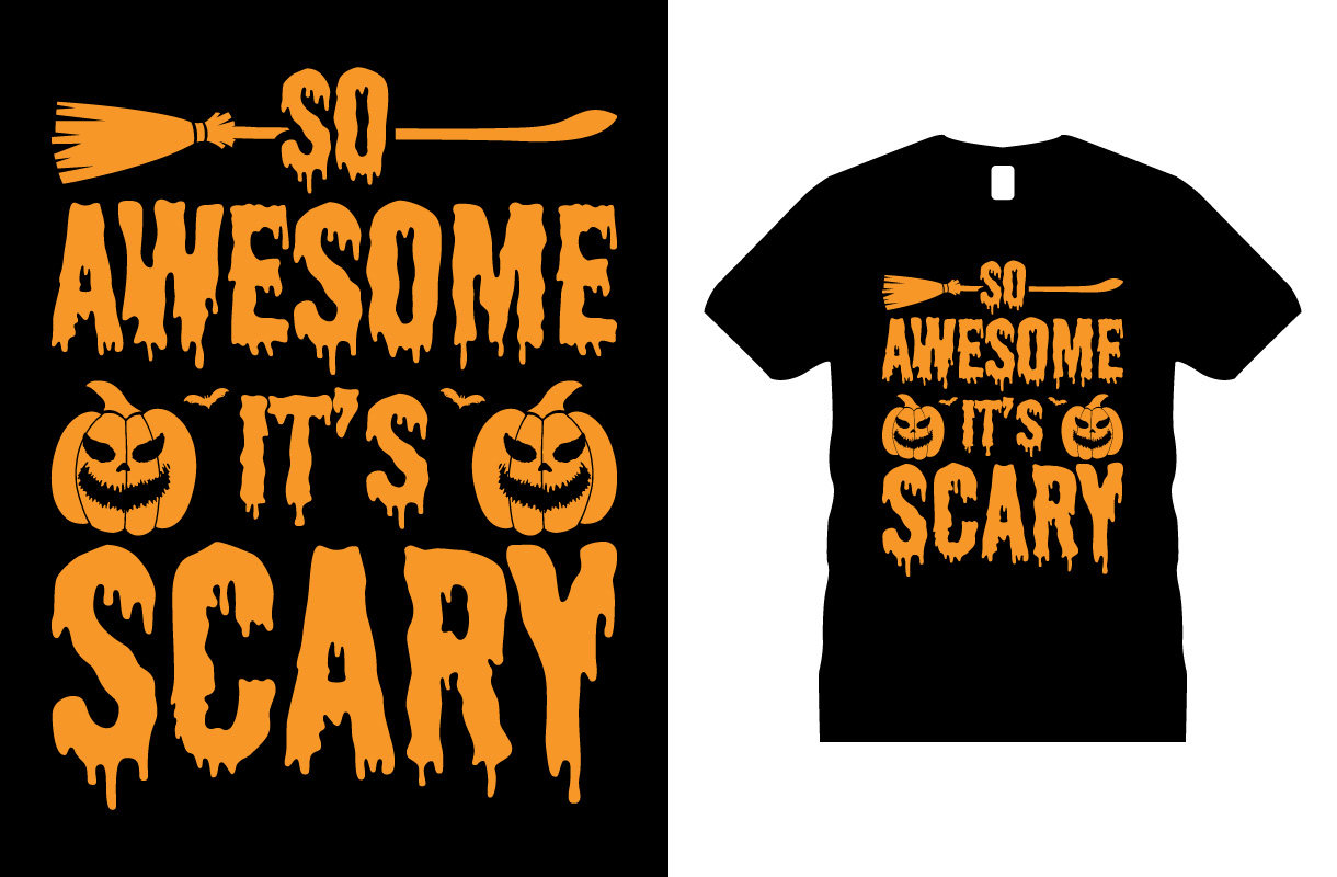 T-shirt image with a wonderful print on the theme of halloween