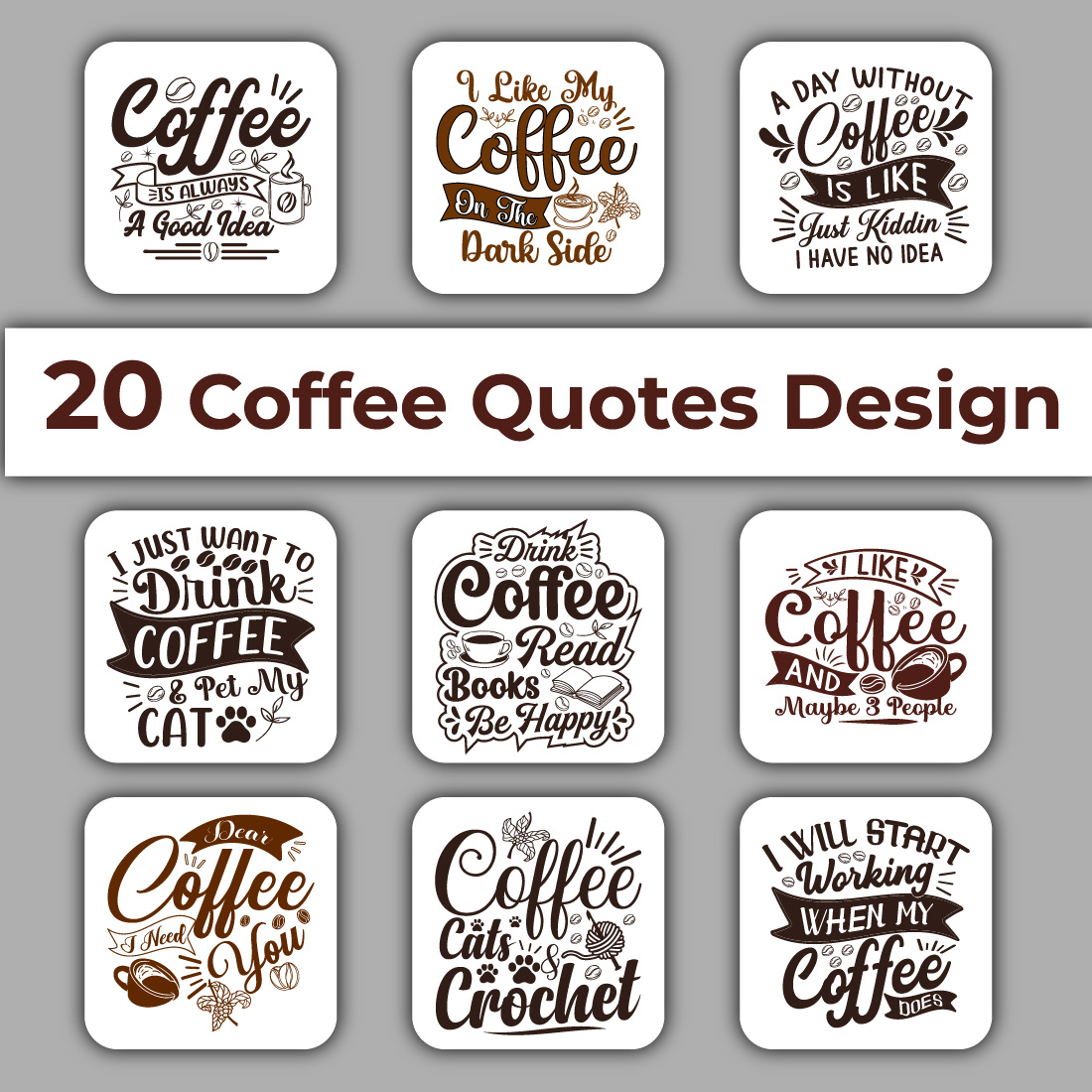 20 Coffee SVG T-shirt Design Bundle image preview.