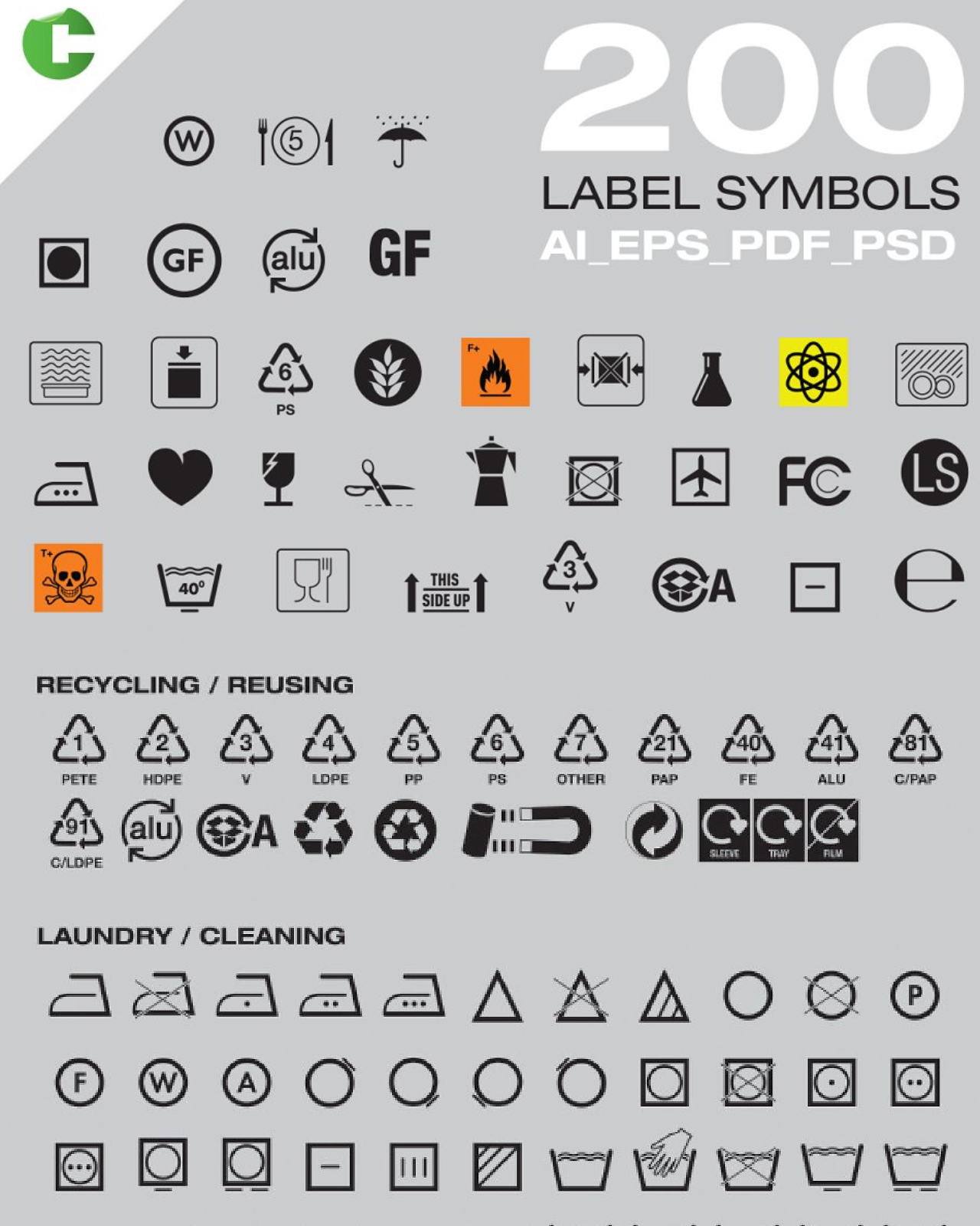 200 label symbols pinterest image.