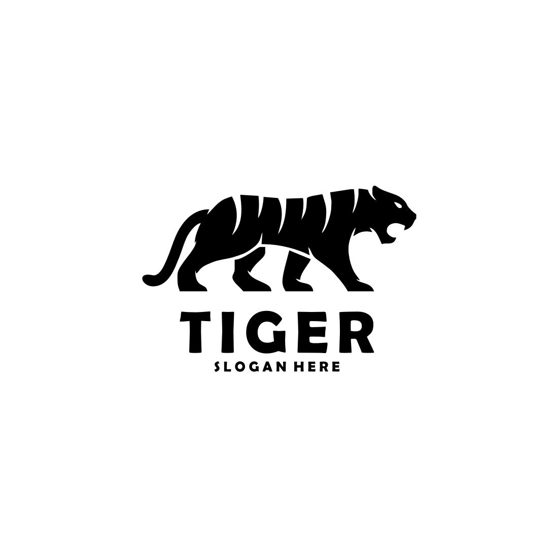 Tiger Silhouette Logo Vector Design main cover