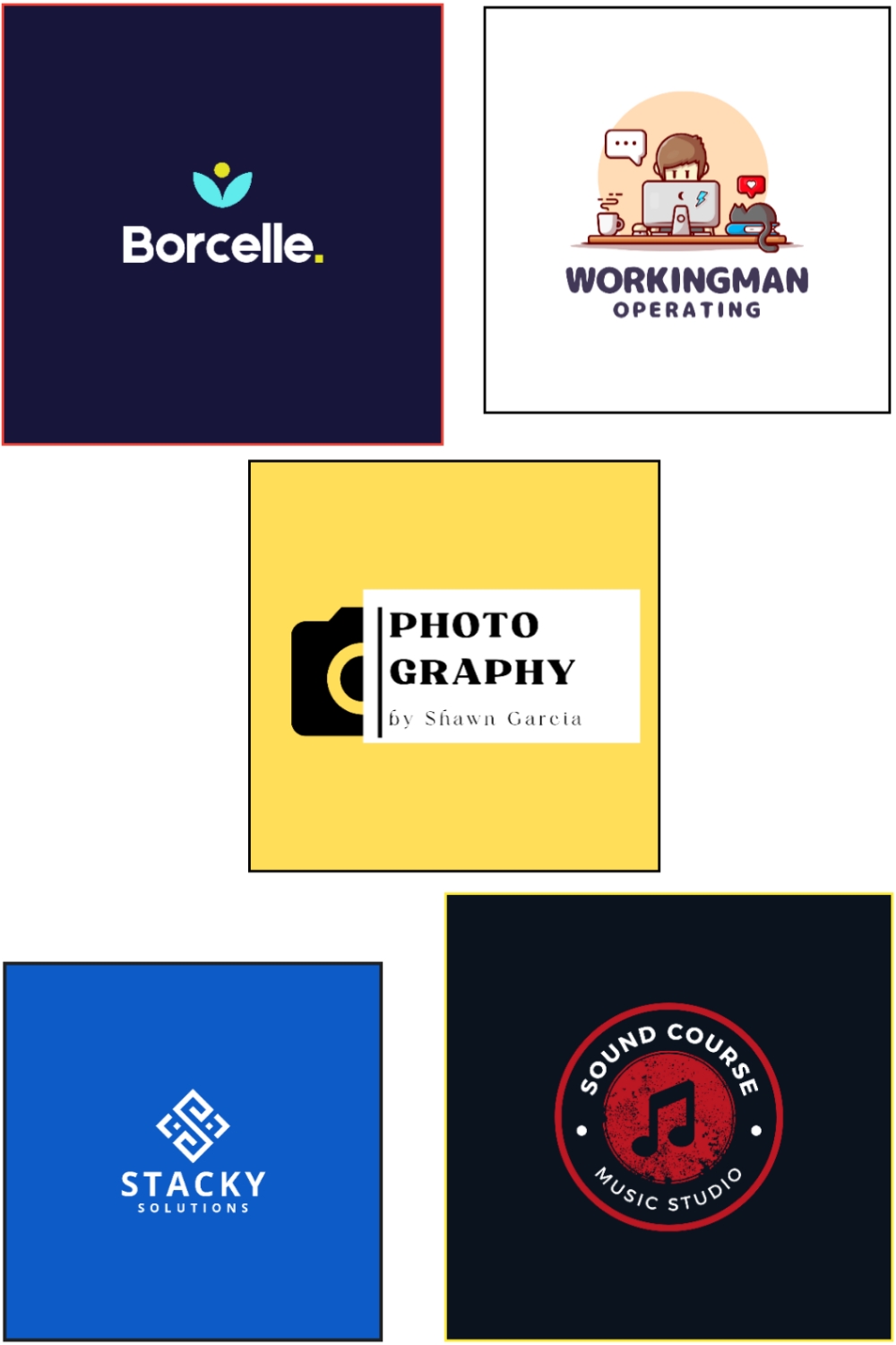 Premium Business Logo Designs Bundle Pinterest collage image.