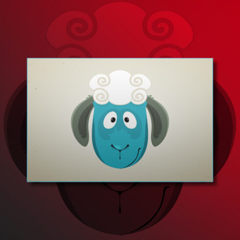 Head Of The Cartoon Smiling Sheep Main Cover.