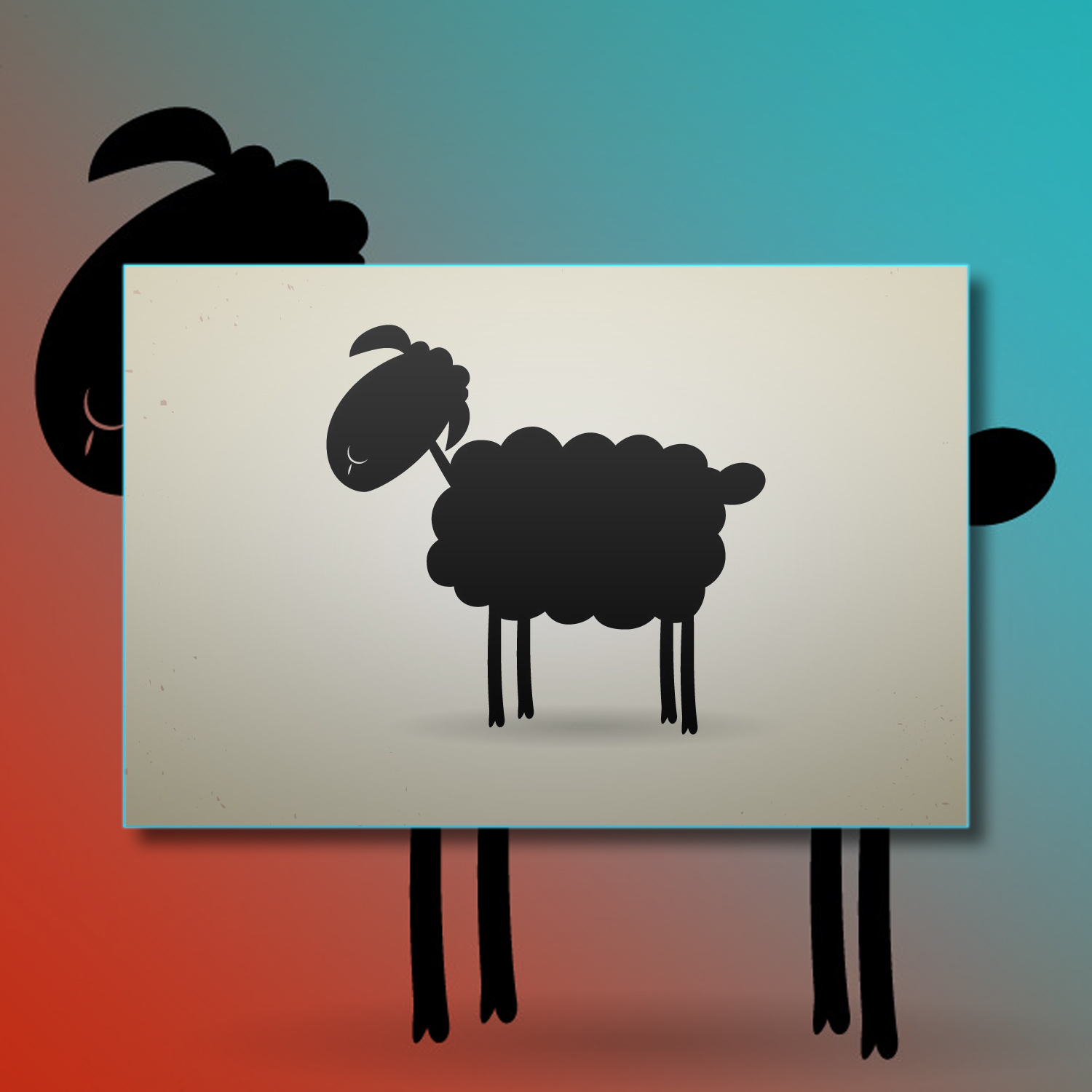 Cartoon Black Silhouette Of Sheep Main Cover.