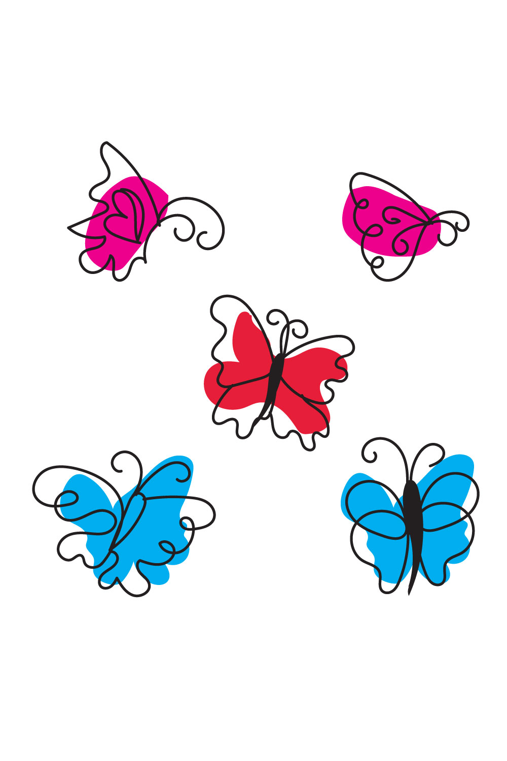 Butterfly Liner Art pinterest image.