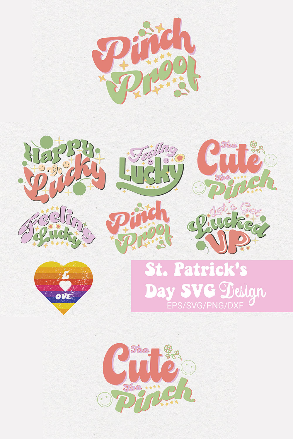 St. Patrick\\\'s Day SVG Bundle Design pinterest preview image.