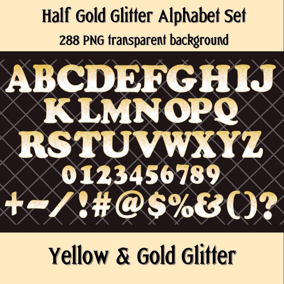 Half Gold Glitter Alphabet Set cover image.