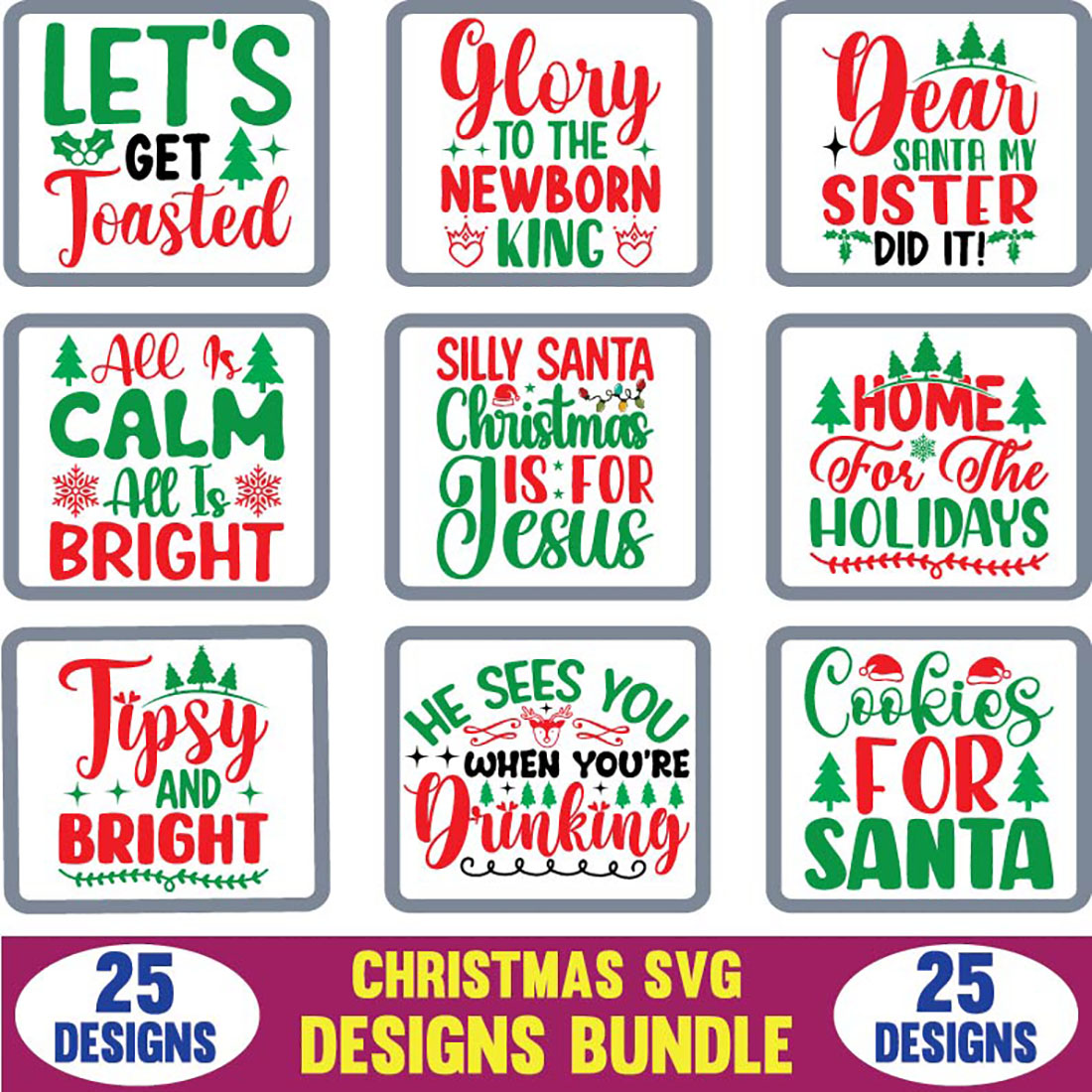 Christmas SVG Designs Bundle cover