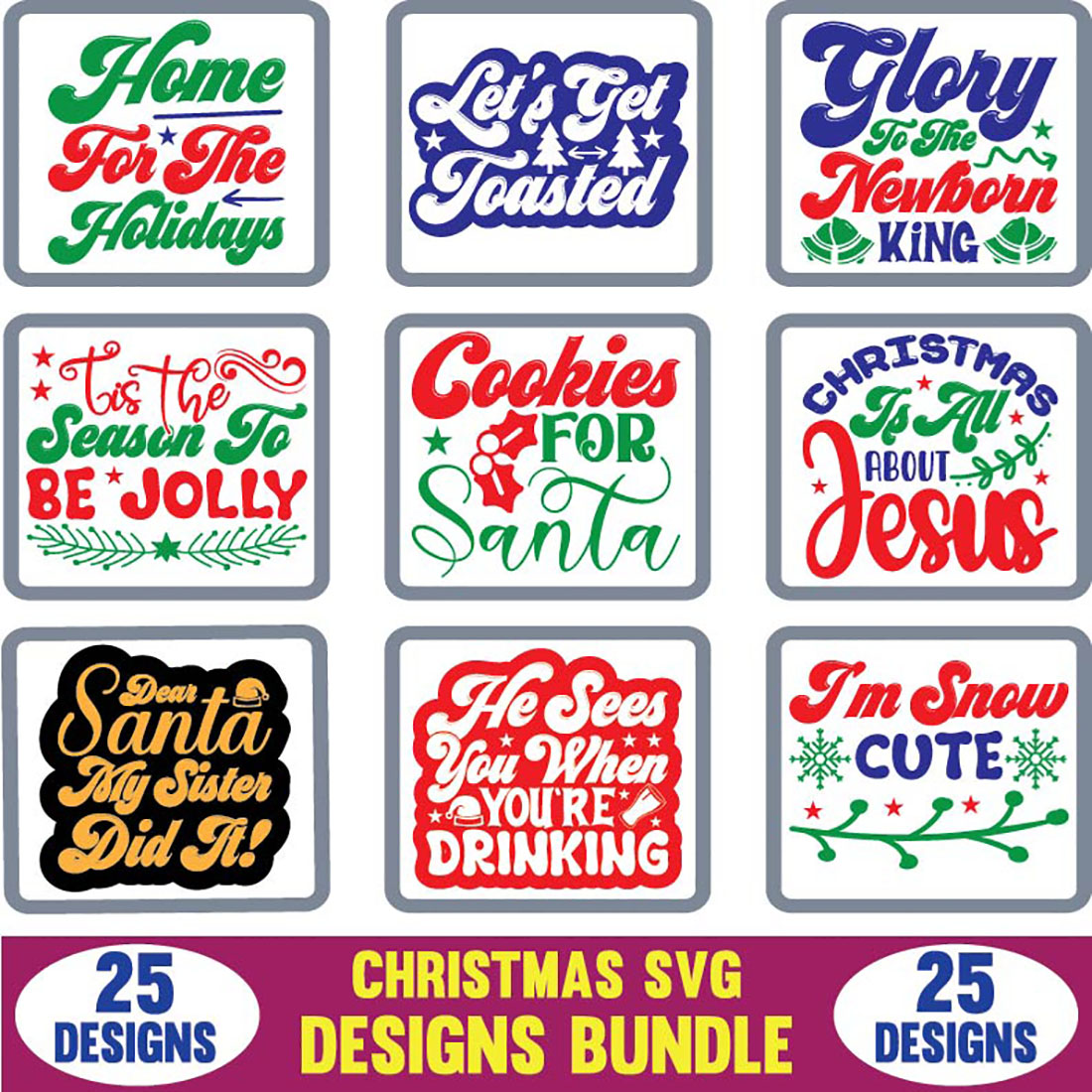 Christmas SVG Designs Bundle cover