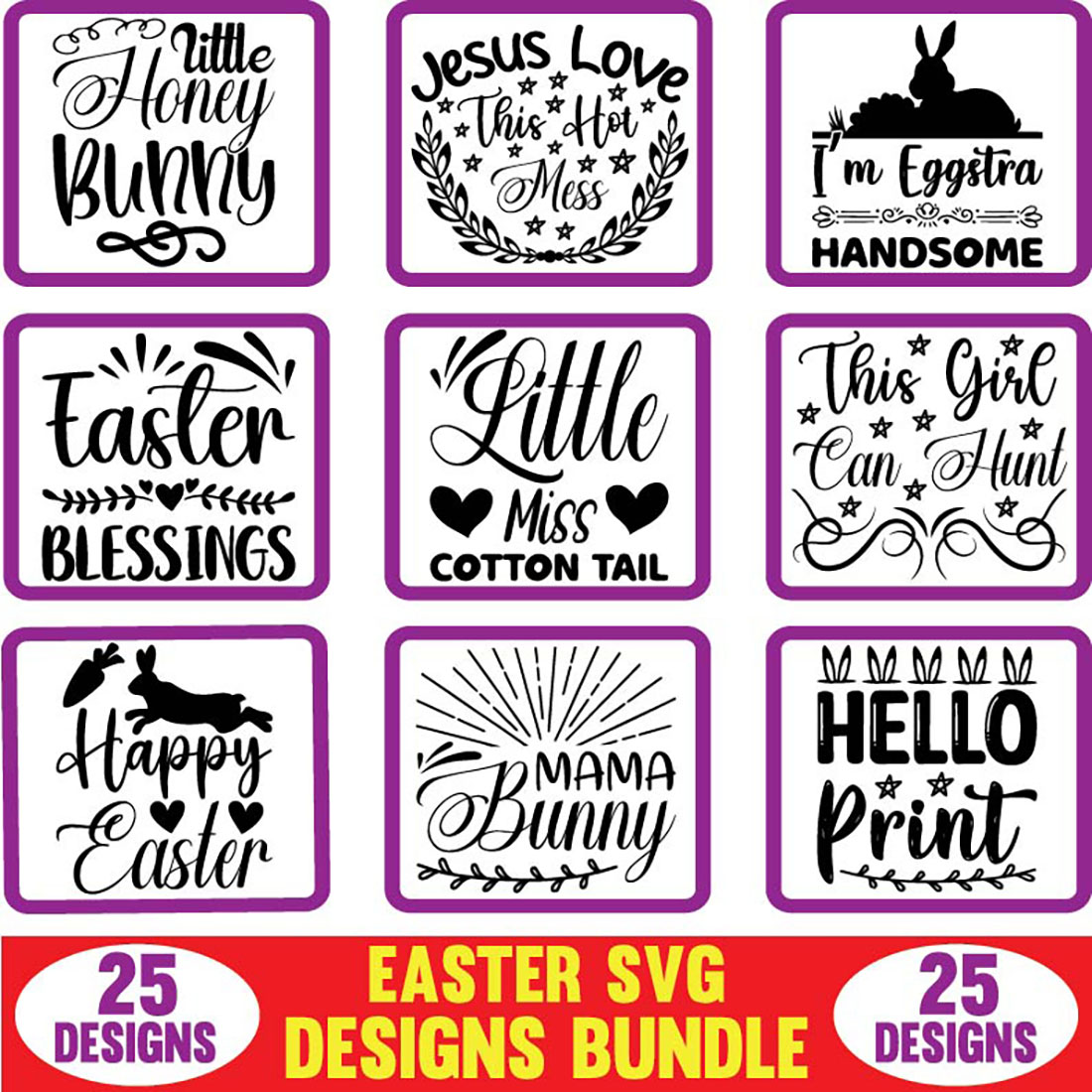Easter SVG Designs Bundle cover.