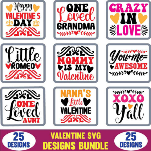 Valentine SVG Designs Bundle main cover.