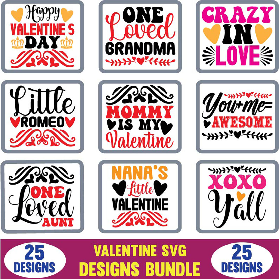 Valentine SVG Designs Bundle | MasterBundles