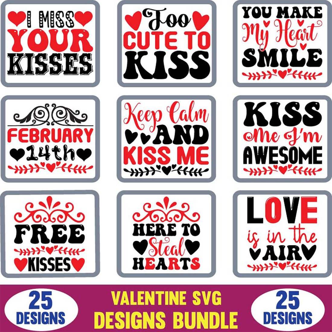 Valentine SVG Designs Bundle cover image.