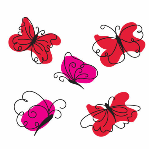 Butterfly Liner Art Bundle main cover