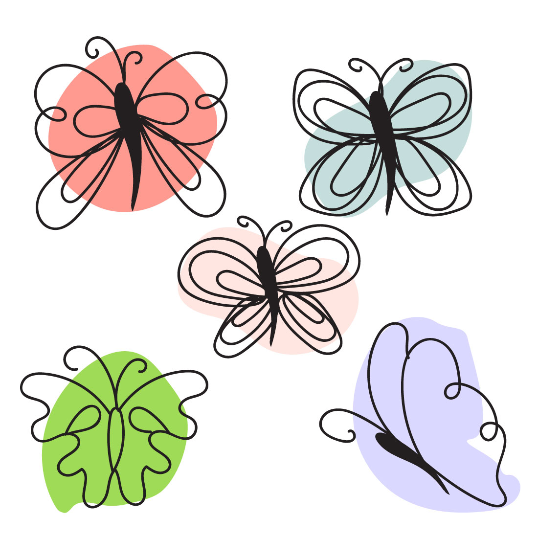 Butterfly Line Art | MasterBundles