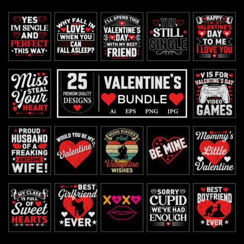 25 valentines t shirt bundle 332