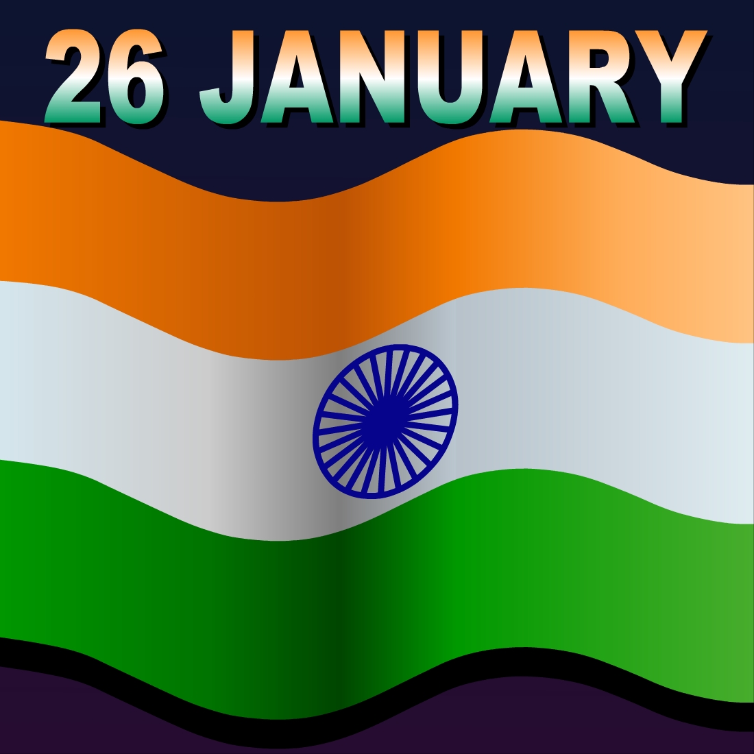 Colorful image of Indian flag