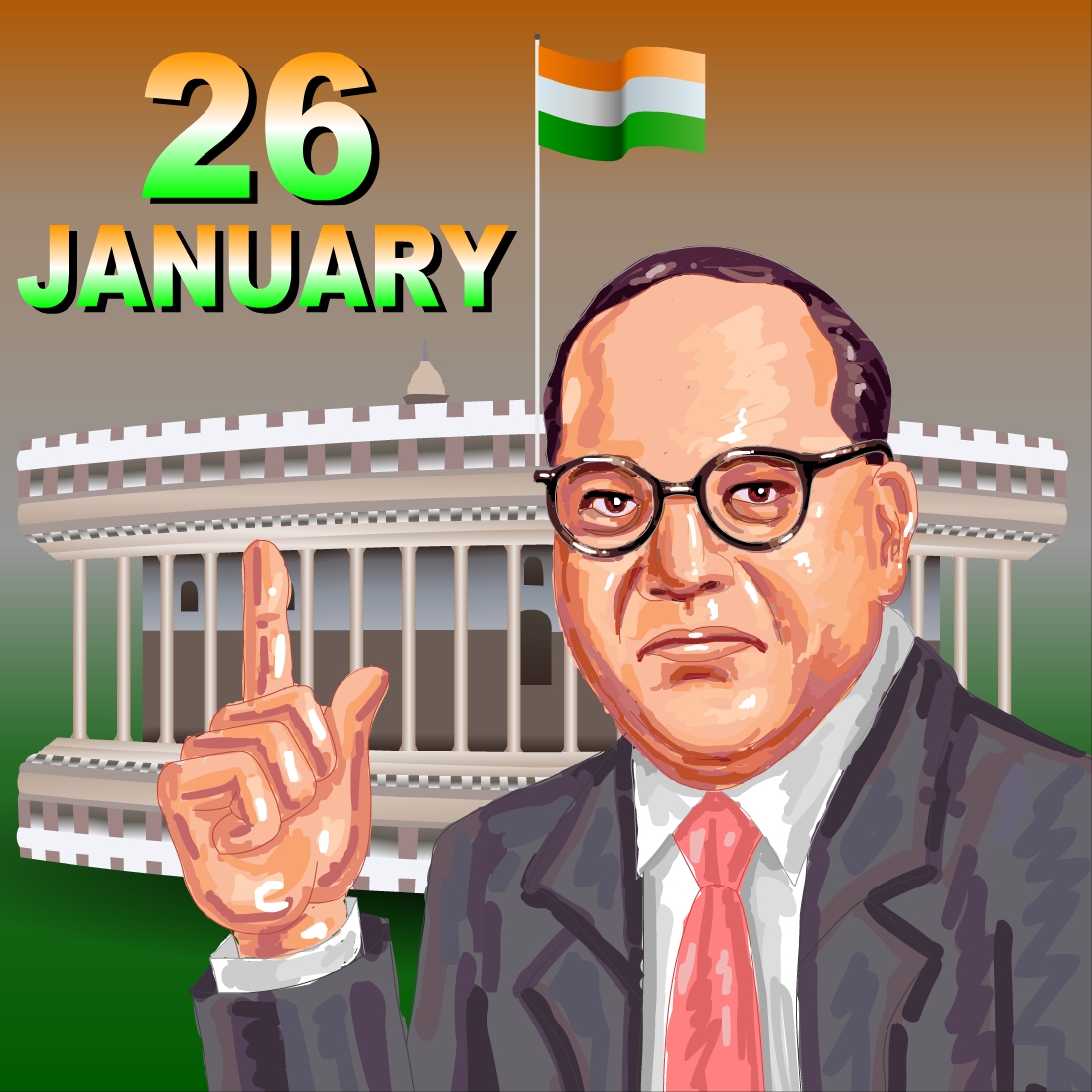 Cartoon image for republic day of India
