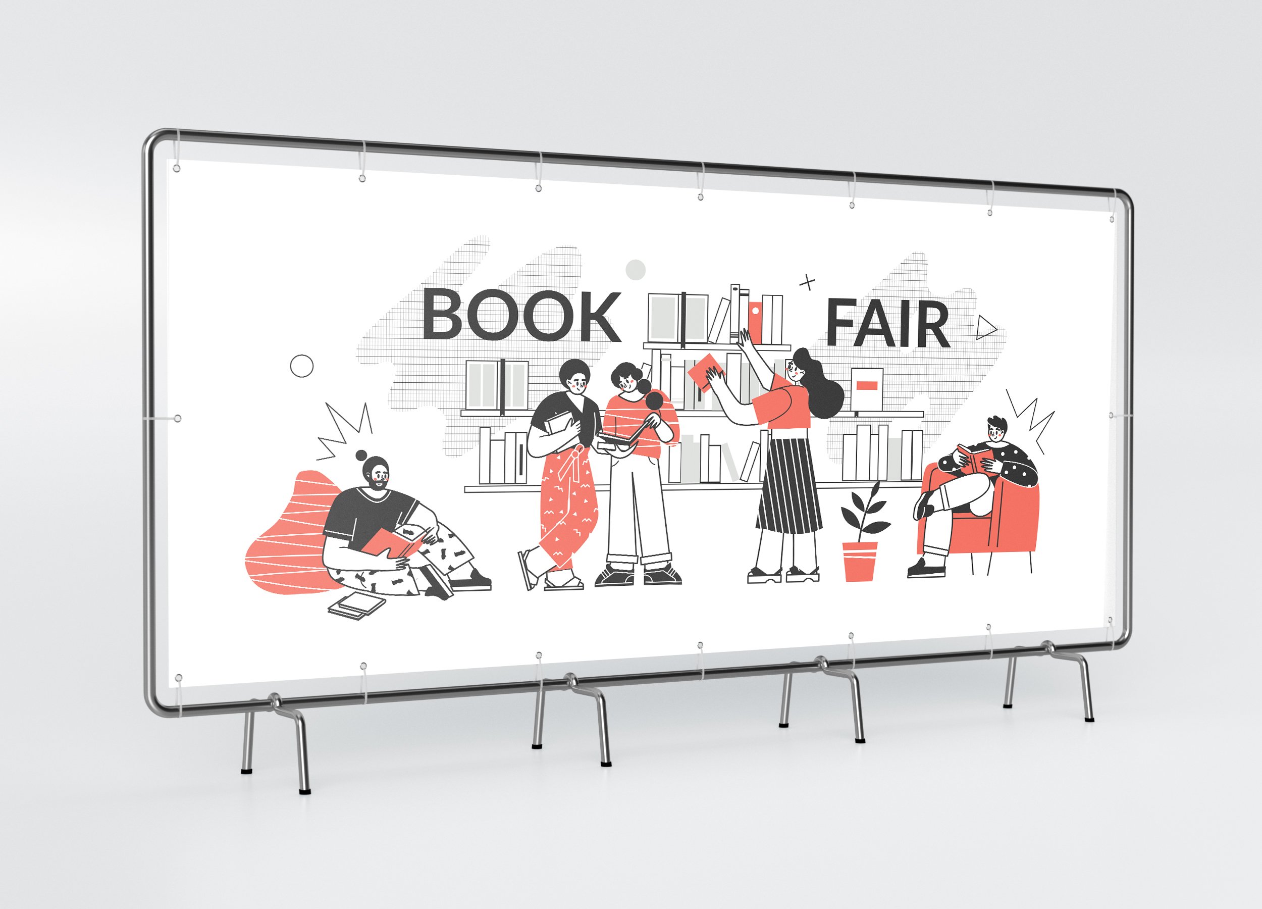 Characters Reading Books - banner preview.