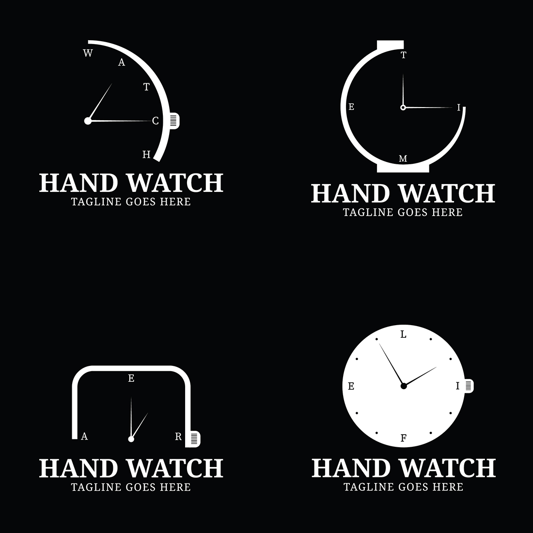 4 Watch Logo Templates cover image.
