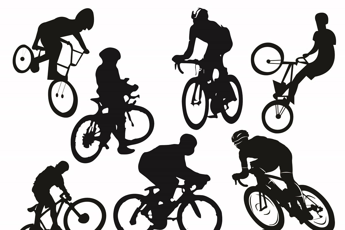 Cover image of Bmx Rider Silhouette Clipart.