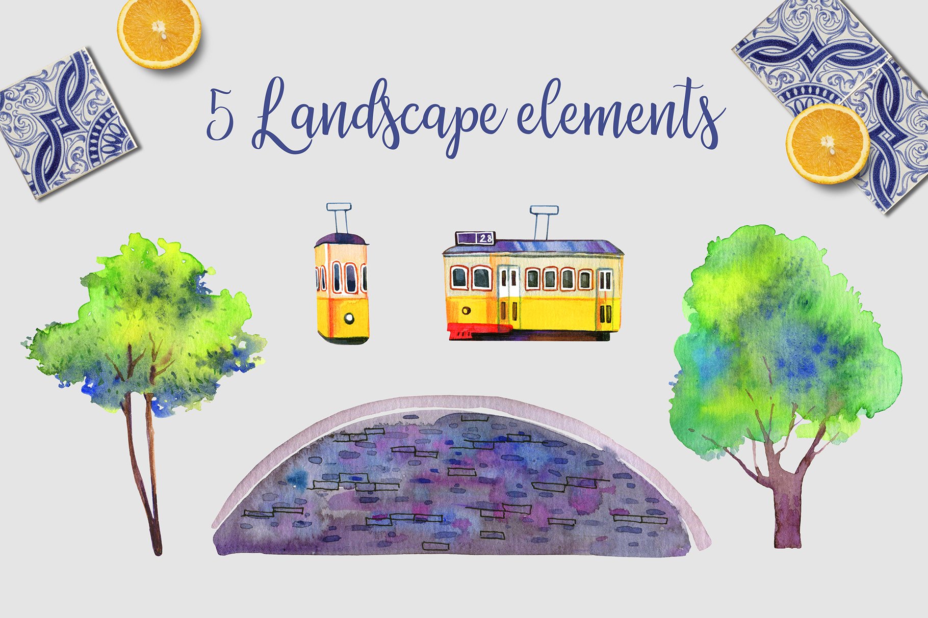 There are 5 landscape elements.