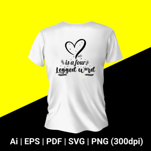Love is Four Legged Word T-Shirt Design Cat Lover main cover.