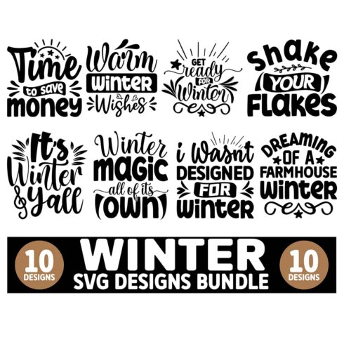 Winter SVG Designs Bundle main cover.