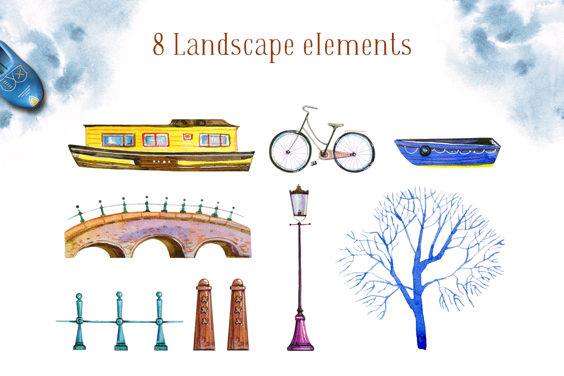 There are 8 landscape elements.