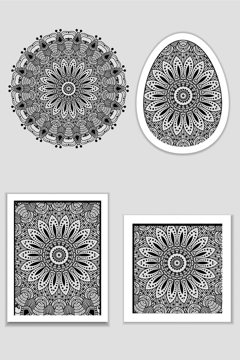 Mandala Ornament. Colorful Ornamental Ethnic Banner Set. Mandala Cards - Pinterest.