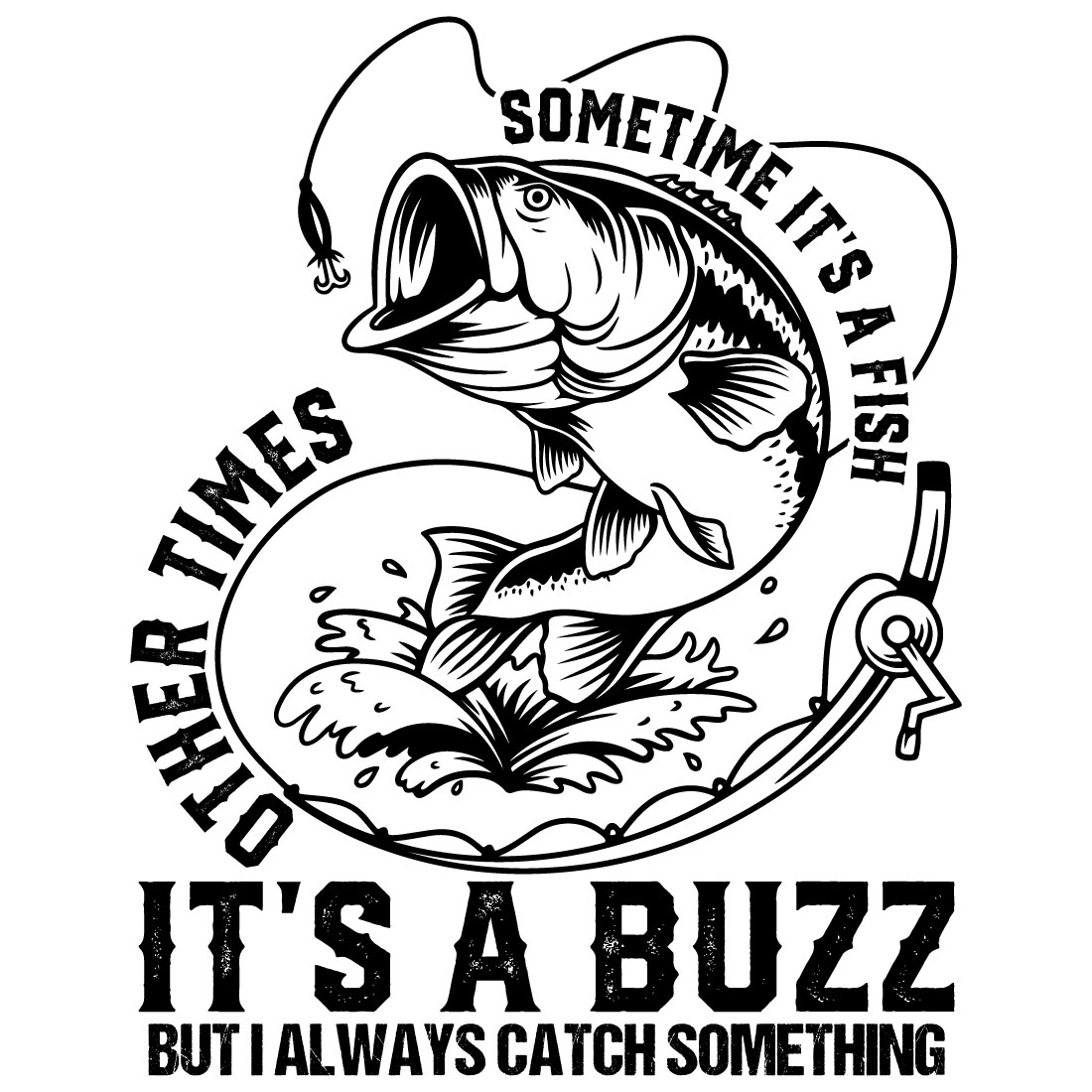 Fishing Its a Buzz T-shirt Design Bundle preview image.
